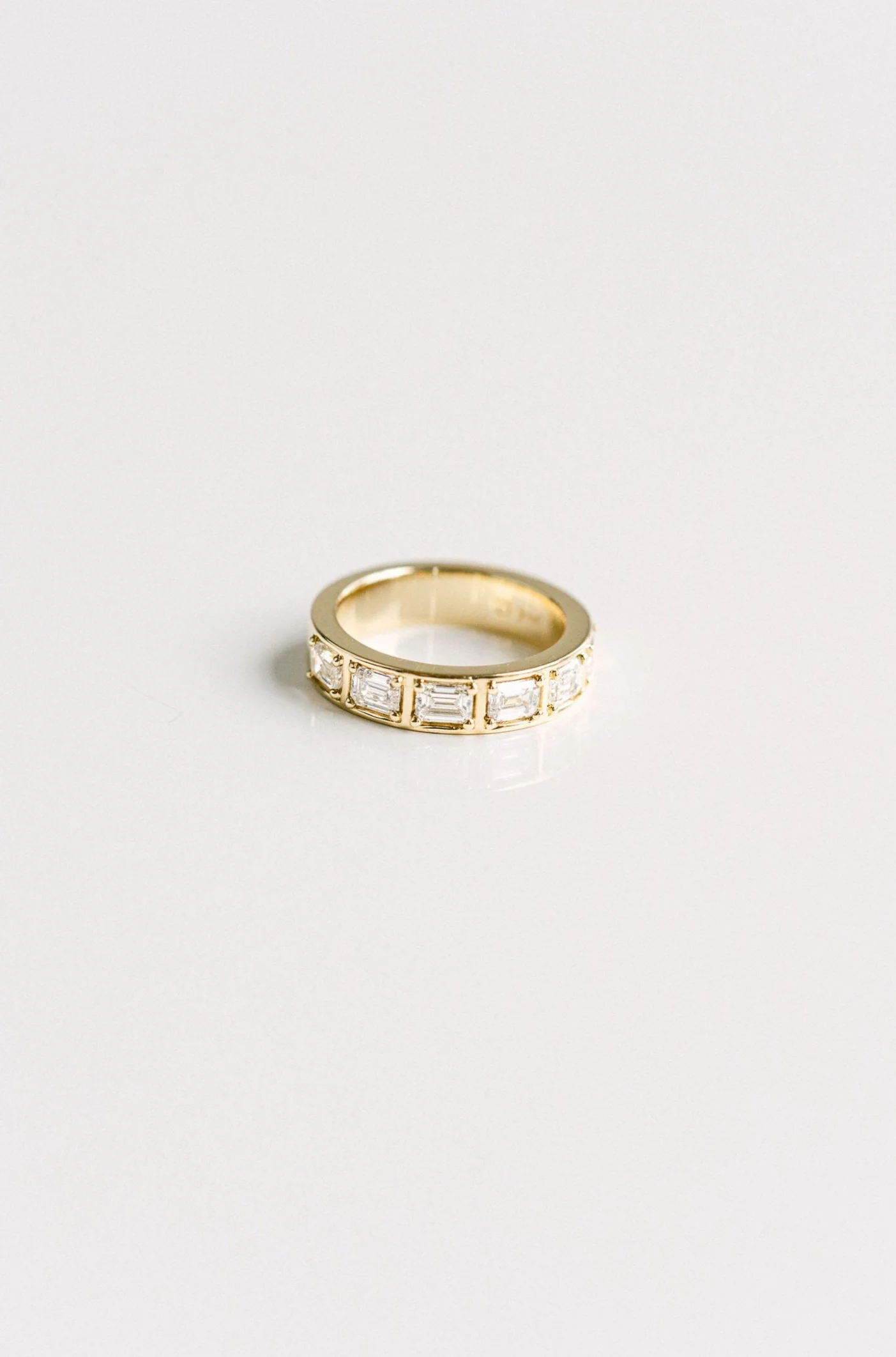 East-West Framed Emerald Cut Diamond Band - Image 3