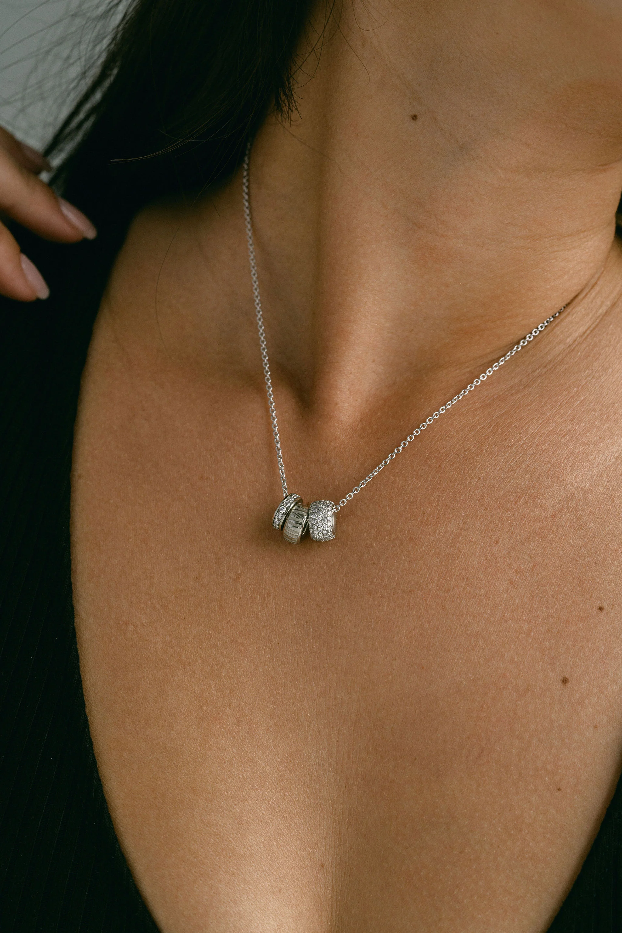 Diamond Pavé Round Torus Pendant - Image 4
