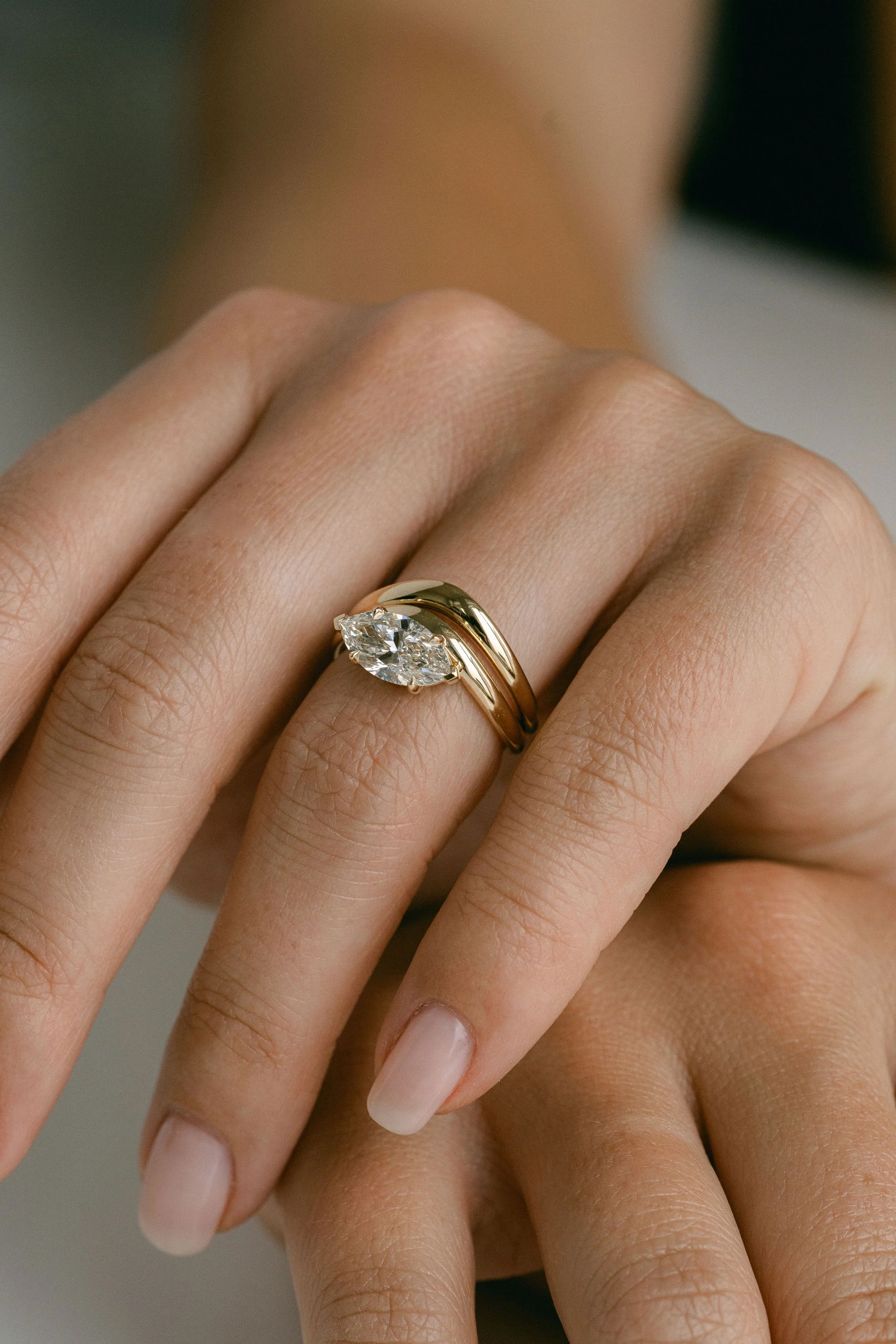 Marquise Cut Diamond Adagio Ring - Image 4