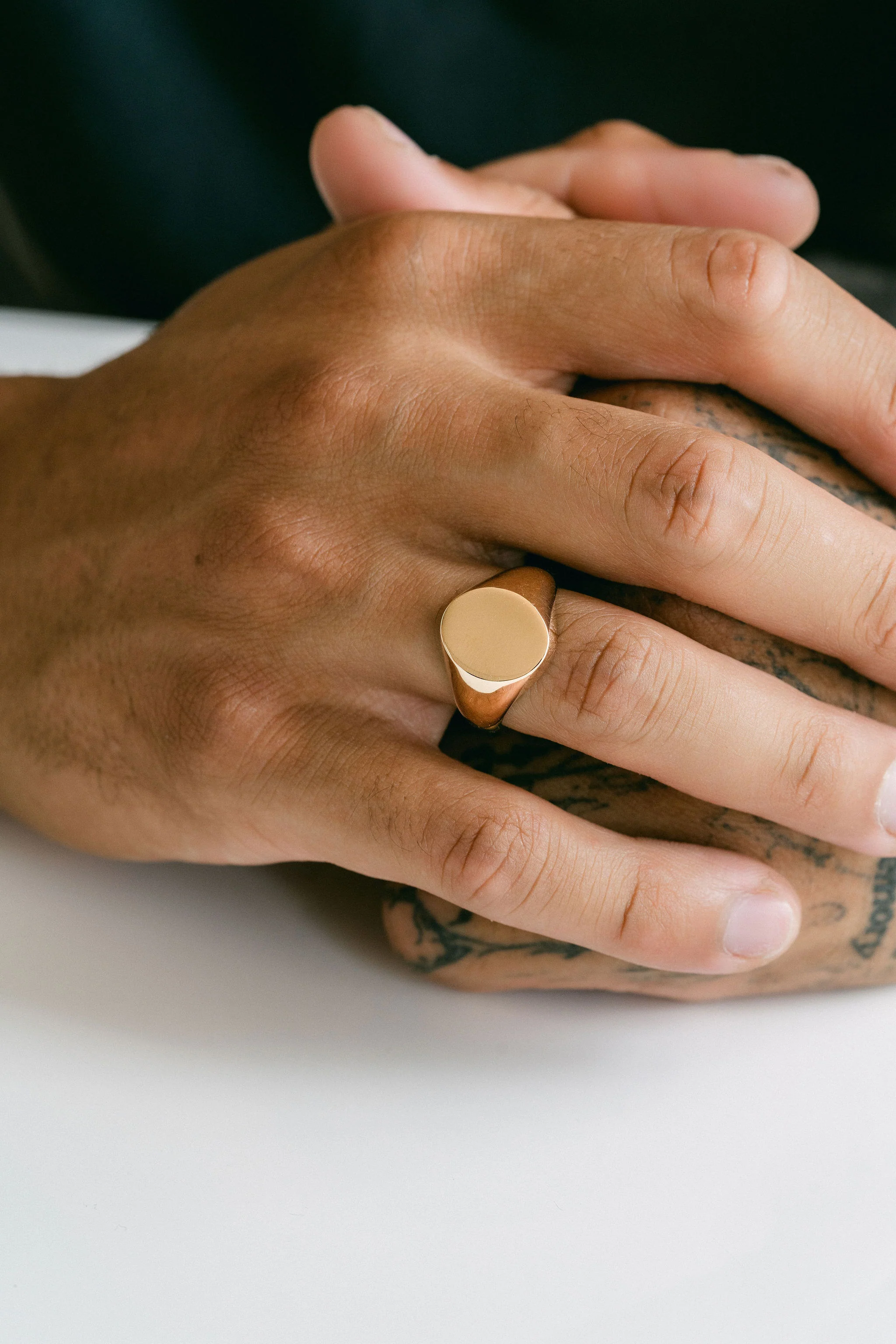Oval Mens Signet Ring - Image 7