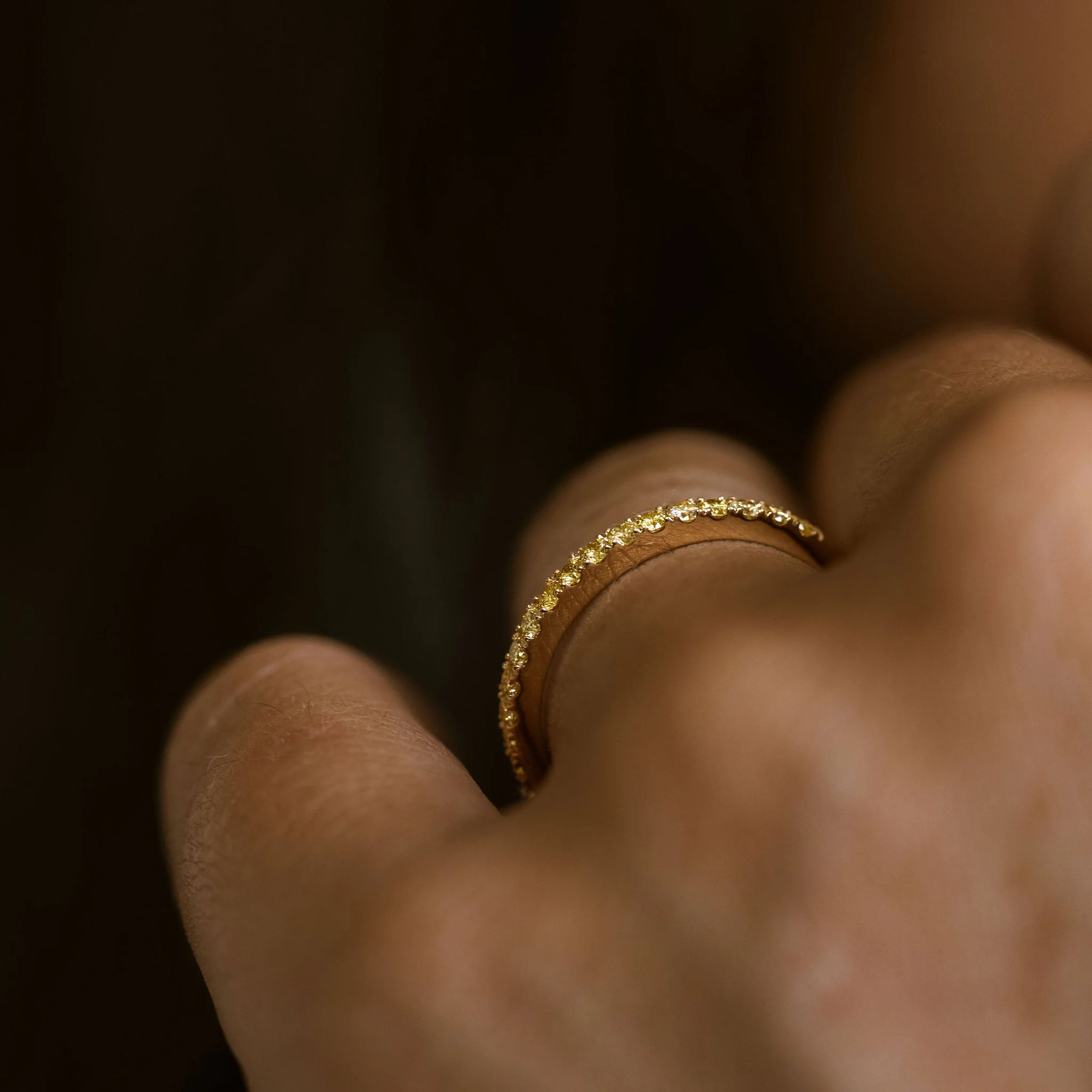 Yellow Diamond Pavè Band - 1.8mm - Image 5